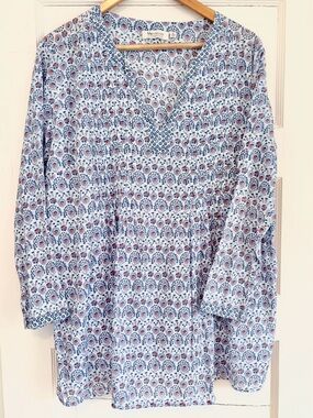 BluTHREADS For Rock Flower Paper. Lightweight Tunic Large. Bohemian Festival